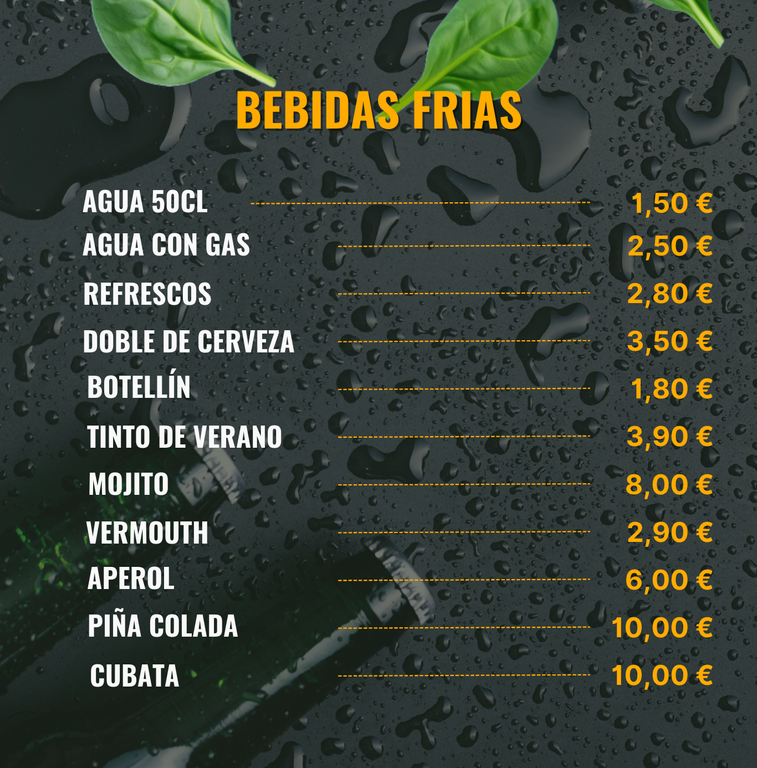 bebidas frias